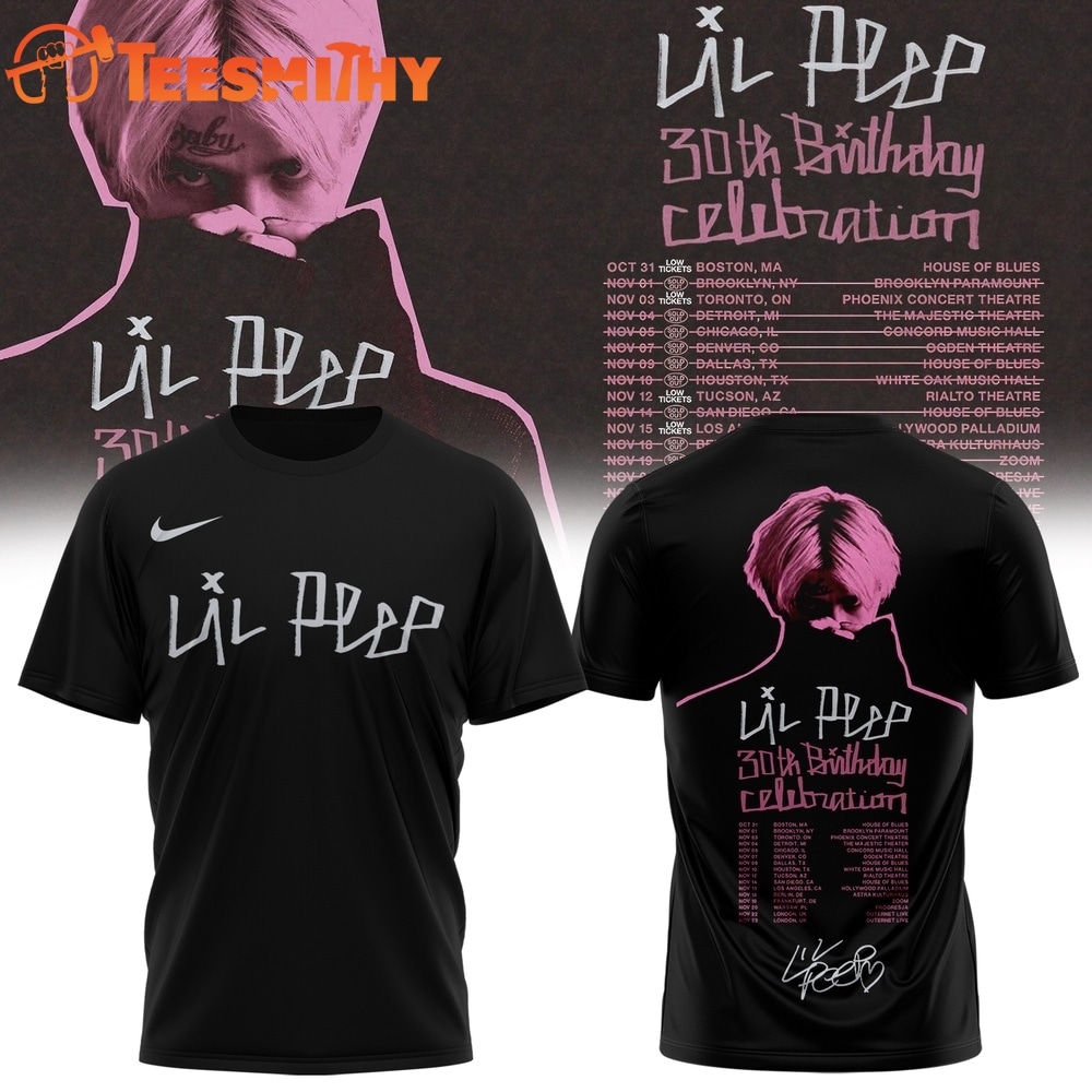Lil Peep 30th Birthday Celebration Limited Edition Signature Black T Shirt