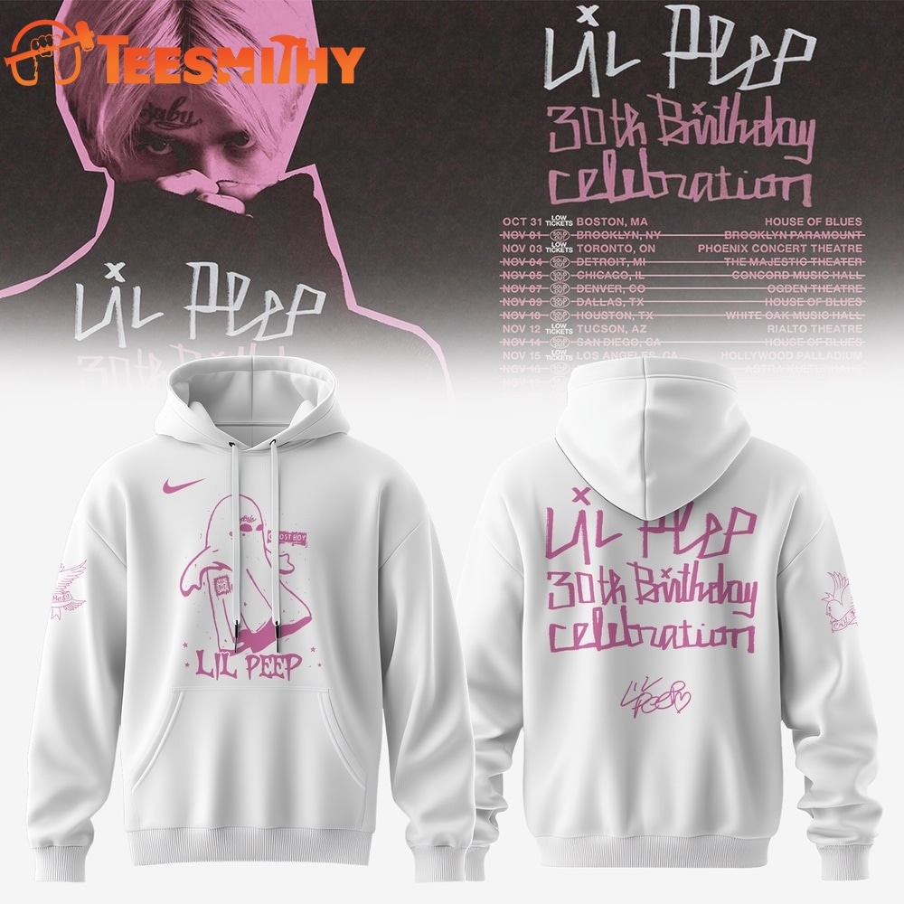 Lil Peep 30th Birthday Celebration Limited Edition Signature White Hoodie