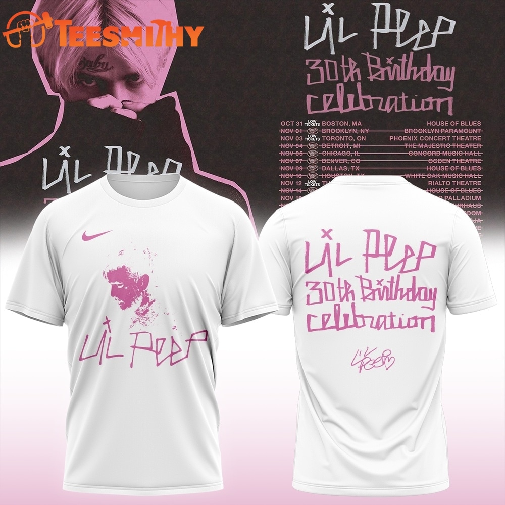 Lil Peep 30th Birthday Celebration Limited Edition Signature White T Shirt
