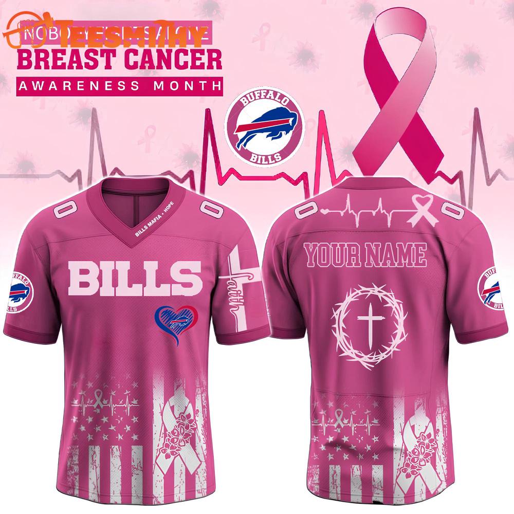 Limited Edition 2025 Buffalo Bills x Breast Cancer Awareness Month Custom Football Jerey