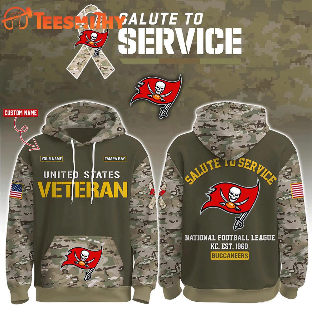 Limited Edition 2025 Tampa Bay Buccaneers x Salute To Veterans Custom Hoodie Shirt