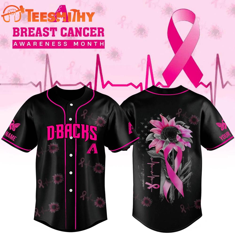 Limited Edition Arizona Diamondbacks x Breast Cancer Awareness Month Black Custom Baseball Jersey