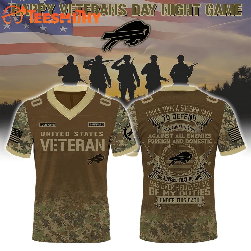 Limited Edition Buffalo Bills x Veterans Day night game Custom Football Jerey