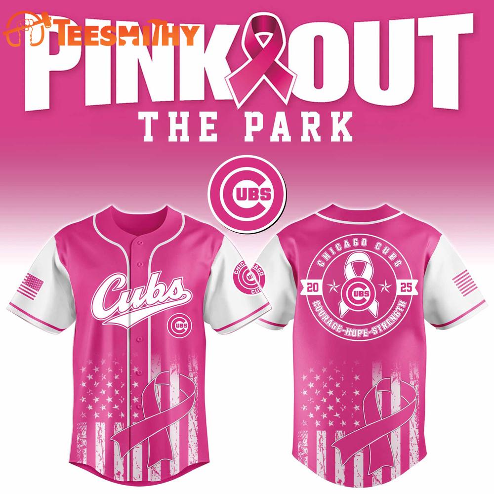 Limited Edition Chicago Cubs X Pink Out The Park Custom Baseball Jersey