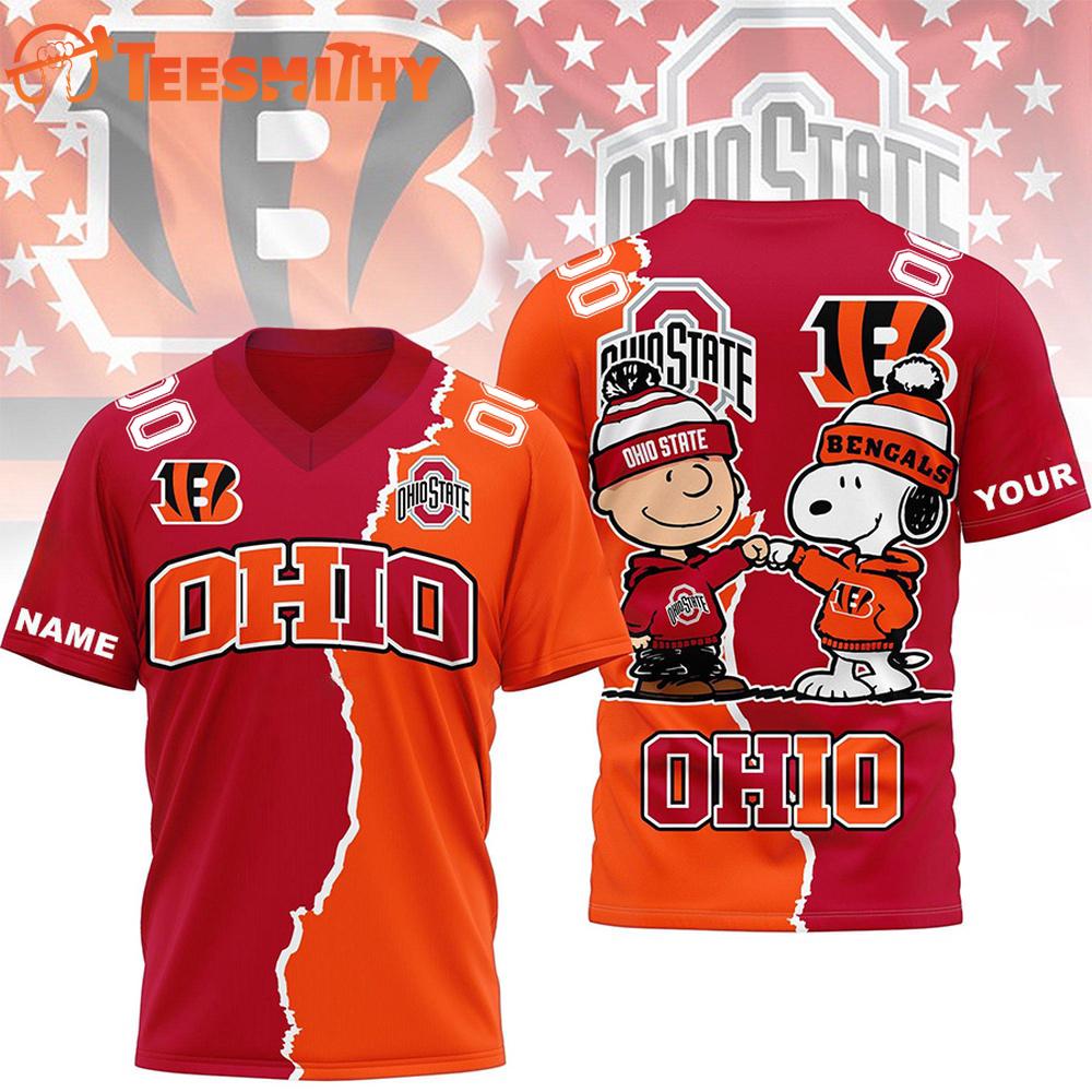 Limited Edition Cincinnati Bengals Team x Ohio State Team Christmas Custom Football Jersey