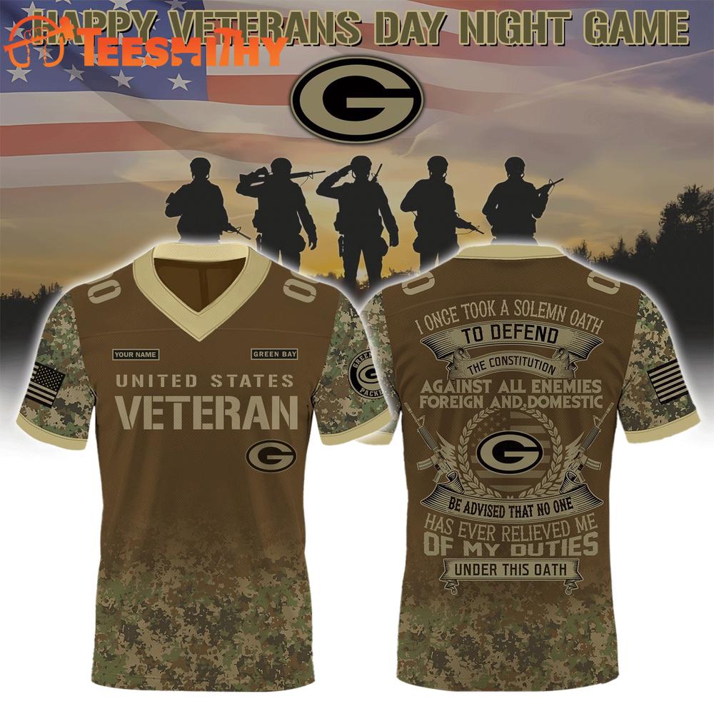 Limited Edition Green Bay Packers x Veterans Day Night Custom Football Jersey