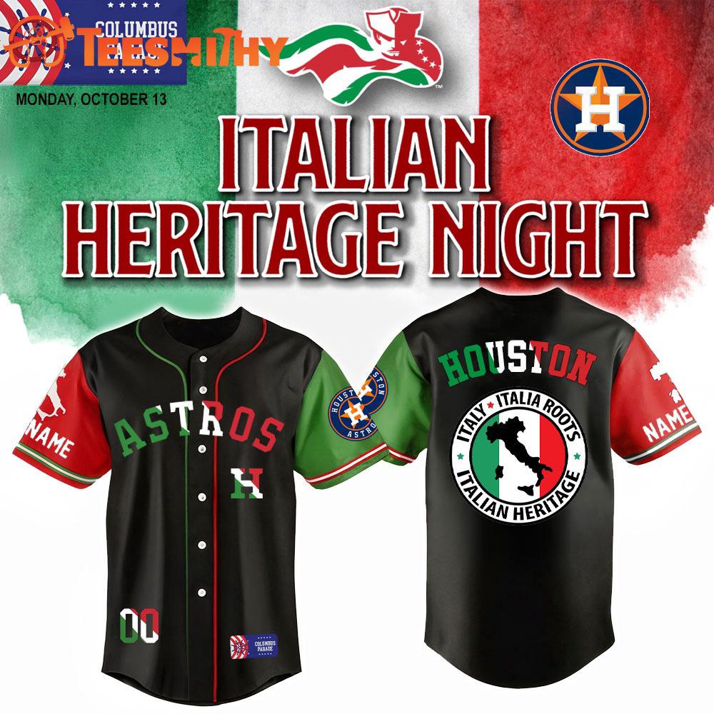 Limited Edition Houston Astros x Italian Heritage Night Custom Baseball Jersey