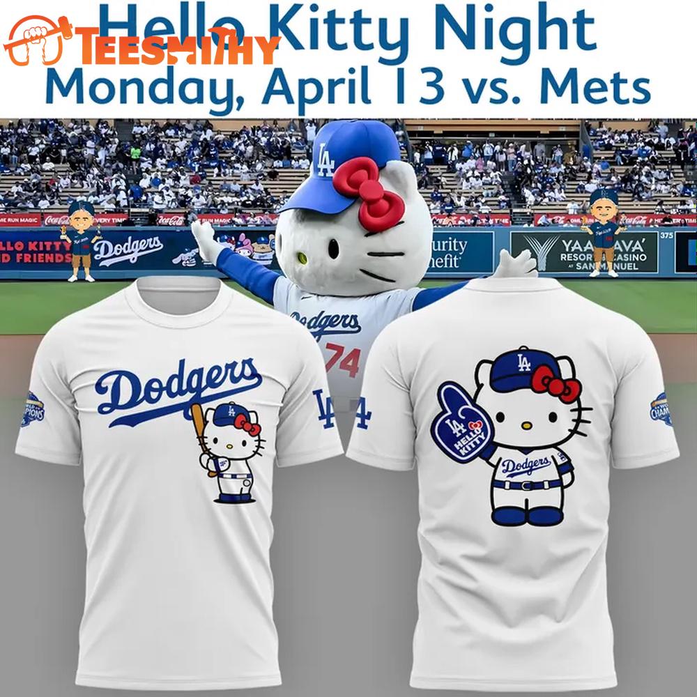 Limited Edition Los Angeles Dodgers x Hello Kitty Night 2026 T Shirt
