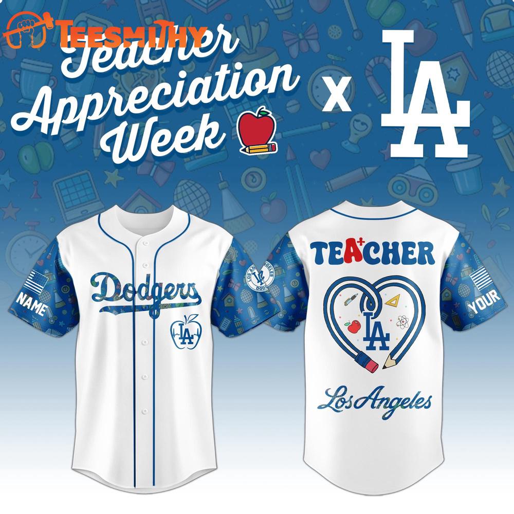 Limited Edition Los Angeles Dodgers x Teacher Appreciation Custom Baseball Jersey