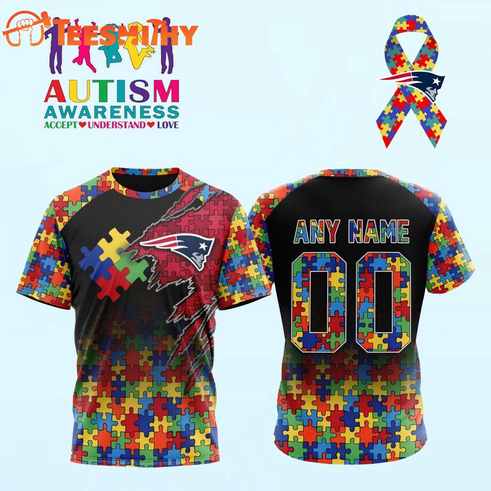 Limited Edition New England Patriots x Autism AcceptanceAwareness Customized T Shirt