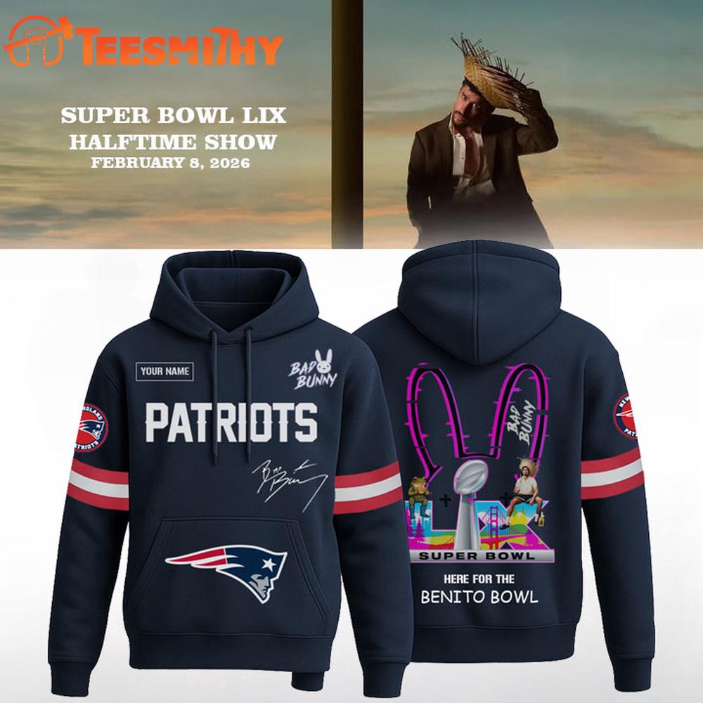 Limited Edition New England Patriots x Bad Bunny Halftime Show 2026 Customized Hoodie Shirt