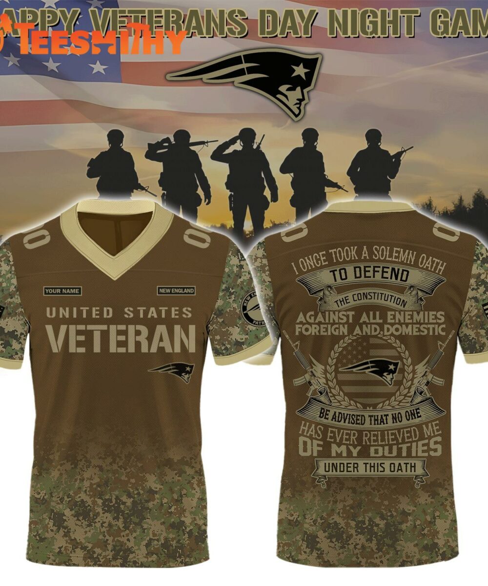 Limited Edition New England Patriots x Salute To Veterans Custom Football Jersey