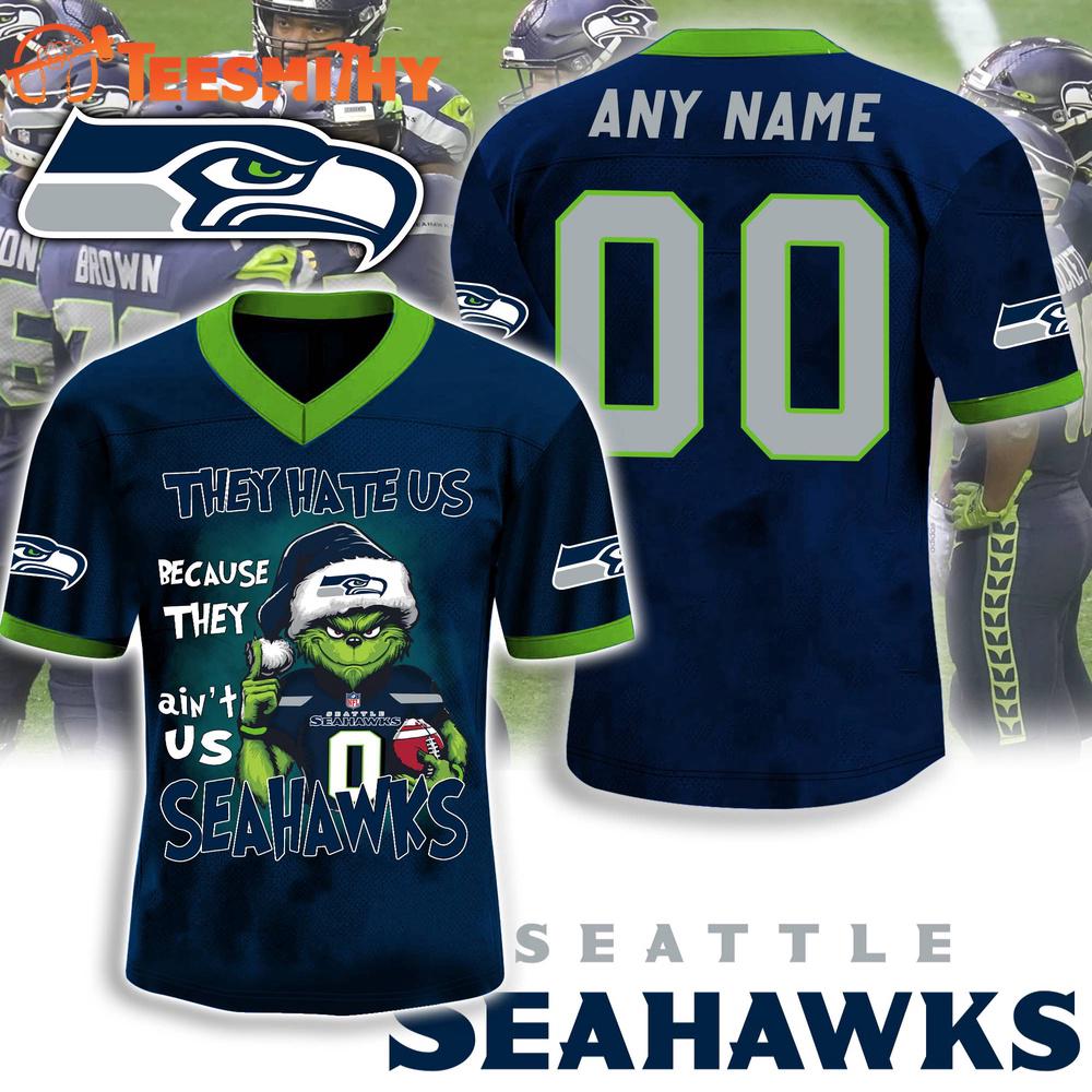 Limited Edition Seattle Seahawks x The Grinch Christmas Custom Football Jersey