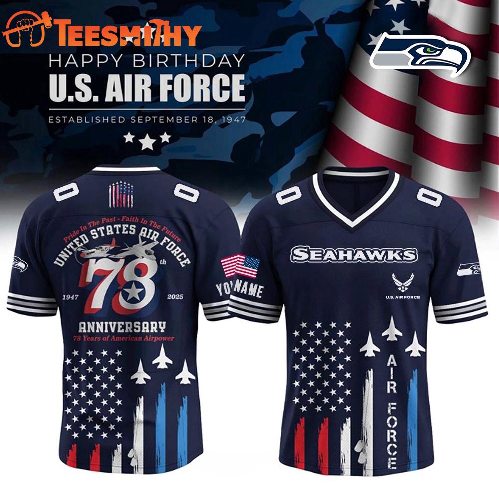 Limited Edition Seattle Seahawks x U.S Air Force 78th Birthday Custom Football Jersey