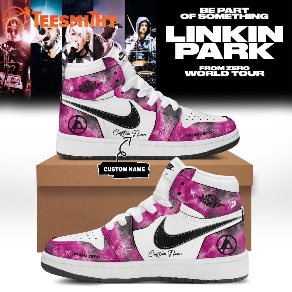Linkin Park From Zero World Tour 2026 Limited Edition Signature Pink Air Jordan 1 Hightop Shoes