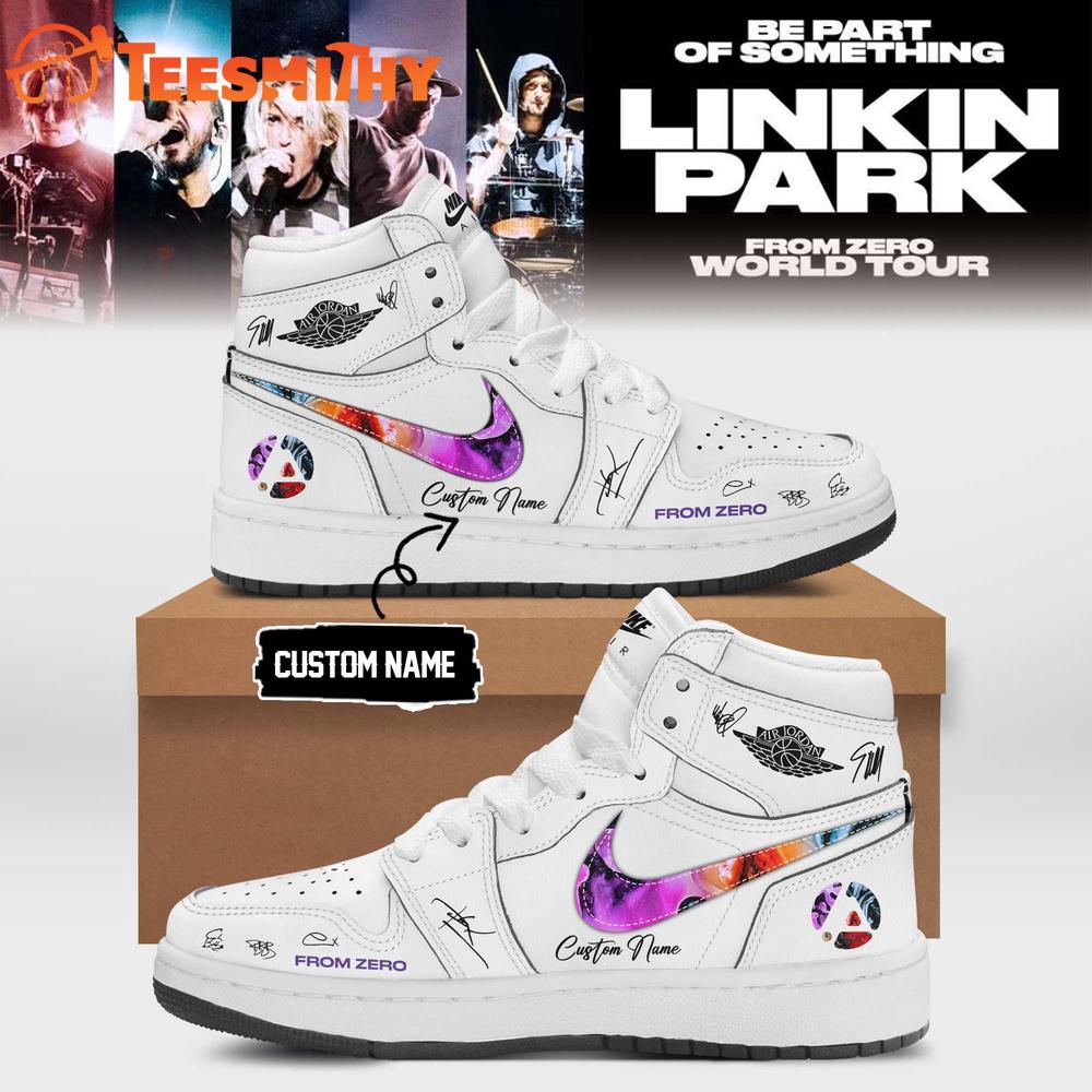 Linkin Park From Zero World Tour 2026 Limited Edition Signature White Air Jordan 1 Hightop Shoes