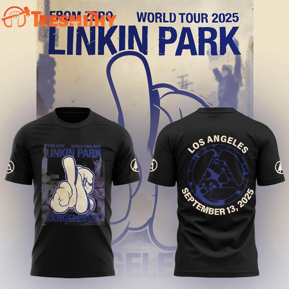 LINKIN PARK From Zero World Tour Los Angeles 2025 Black 3D Shirt LINKIN PARK From Zero World Tour Los Angeles 2025 Black 3D Shirt