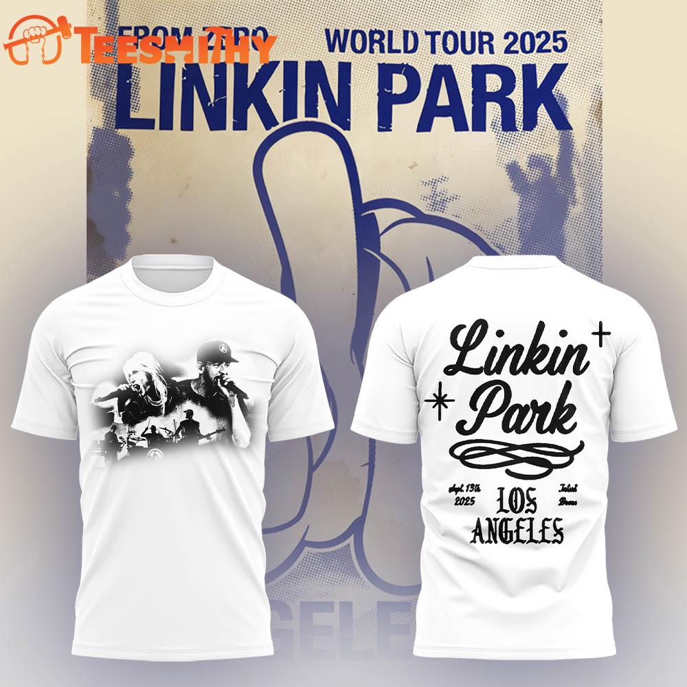 LINKIN PARK From Zero World Tour Los Angeles 2025 White 3D Shirt LINKIN PARK From Zero World Tour Los Angeles 2025 White 3D Shirt