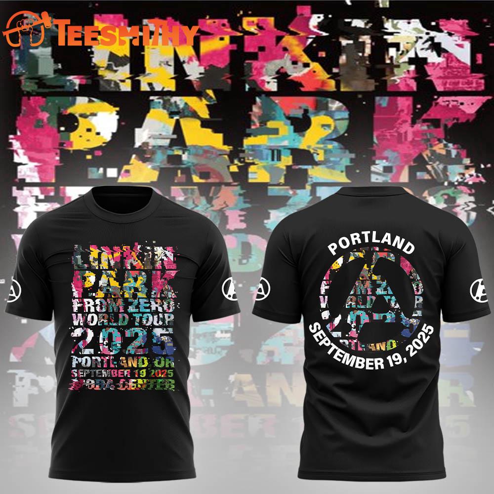 Linkin Park Portland 2025 Tour Black 3D Shirt Linkin Park Portland 2025 Tour Black 3D Shirt