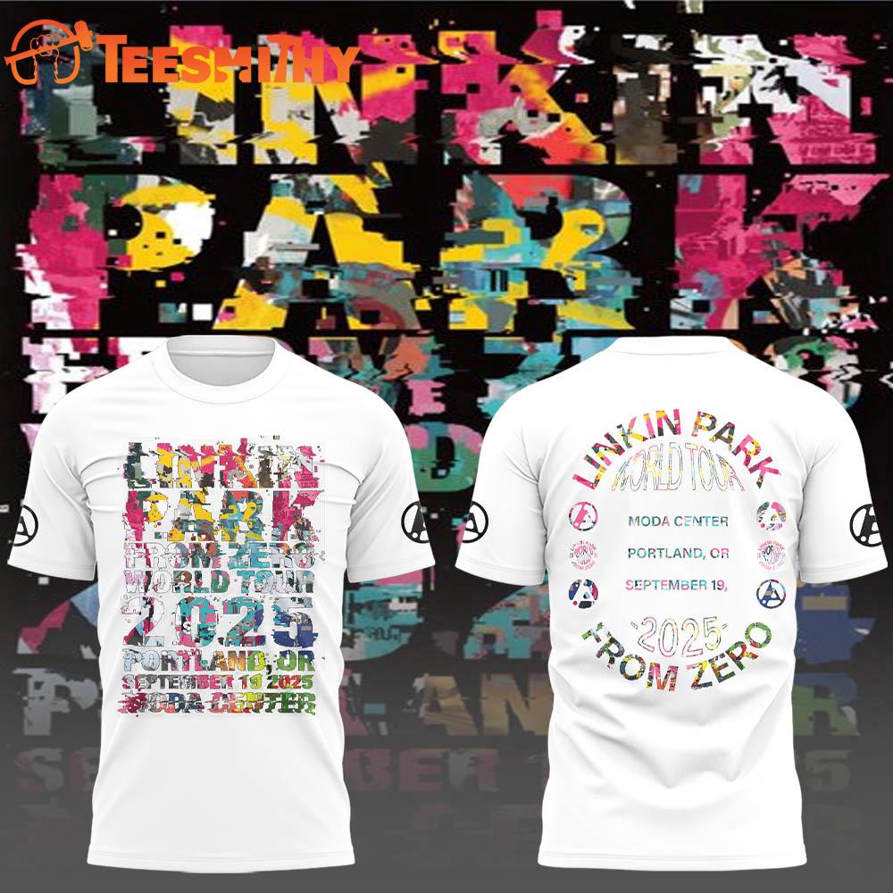 Linkin Park Portland 2025 Tour White 3D Shirt Linkin Park Portland 2025 Tour White 3D Shirt