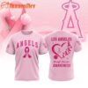 Los Angeles Dodgers 2025 MLB Pink Breast Cancer Awareness Design 3D Shirt