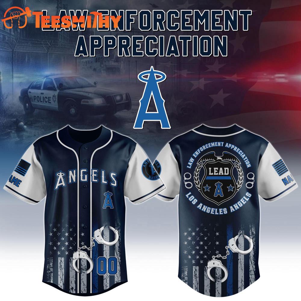 Los Angeles Angels Law Enforcement Appreciation Baseball Jersey