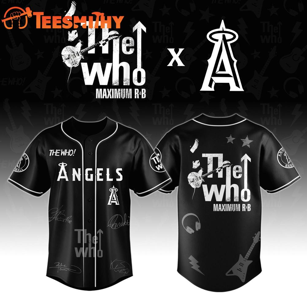 Los Angeles Angels The Who The Song Is Over North American Farewell Tour Baseball Jersey