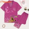 Los Angeles Chargers 2025 NFL Breast Cancer October Short Sleeve Satin Pajama Set
