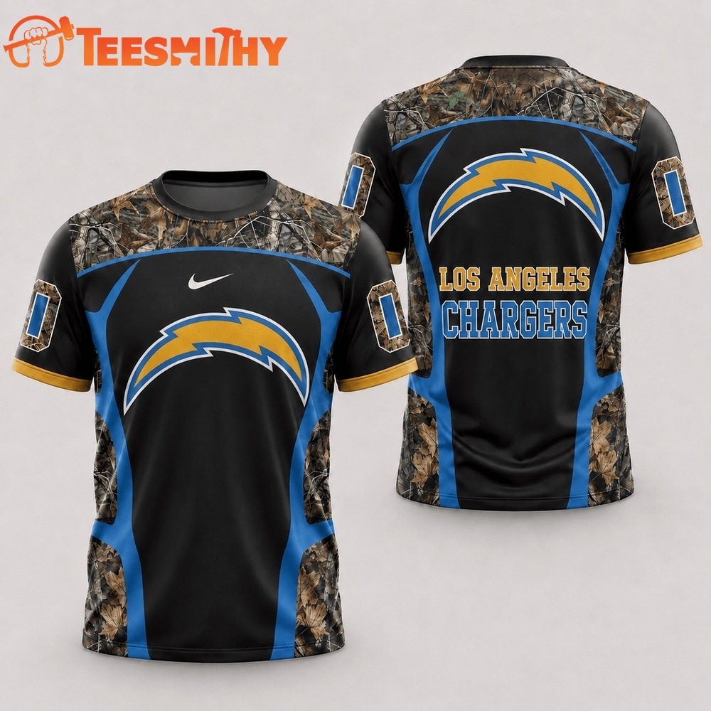 Los Angeles Chargers 2026 NFL Hunting Camo 3D Shirt