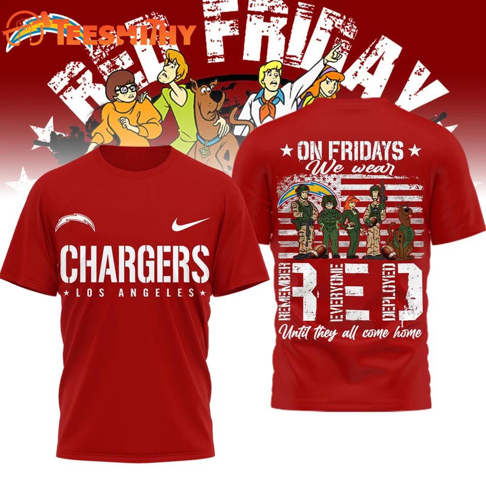 Los Angeles Chargers 2026 NFL Scooby-Doo Red Friday Special New T Shirt