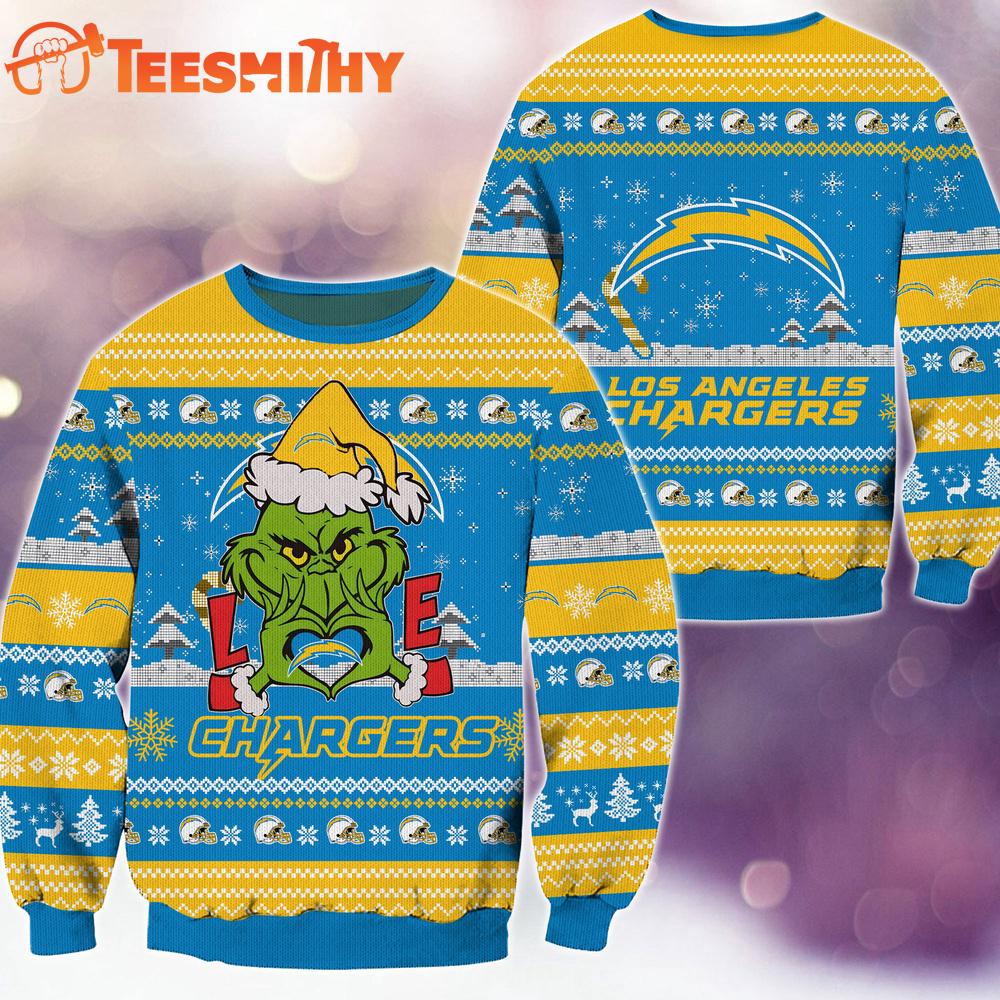 Los Angeles Chargers NFL Grinch Football Limited Ugly Christmas Sweater