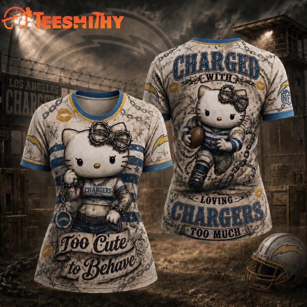 Los Angeles Chargers NFL Hello Kitty Rebellion Unisex 3D Shirt
