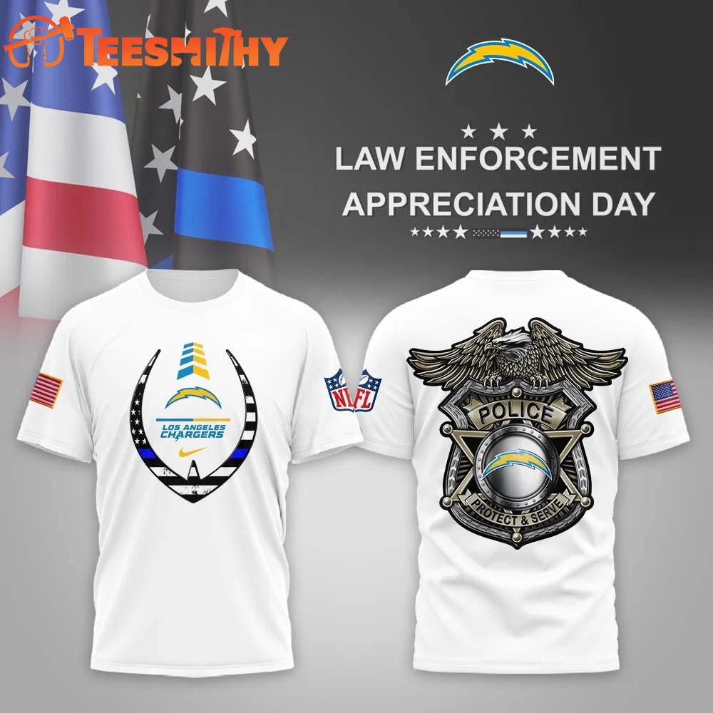 Los Angeles Chargers NFL Law Enforcement Appreciation Day White T Shirt