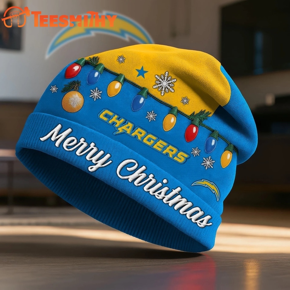 Los Angeles Chargers NFL Merry Christmas Beanie Hat