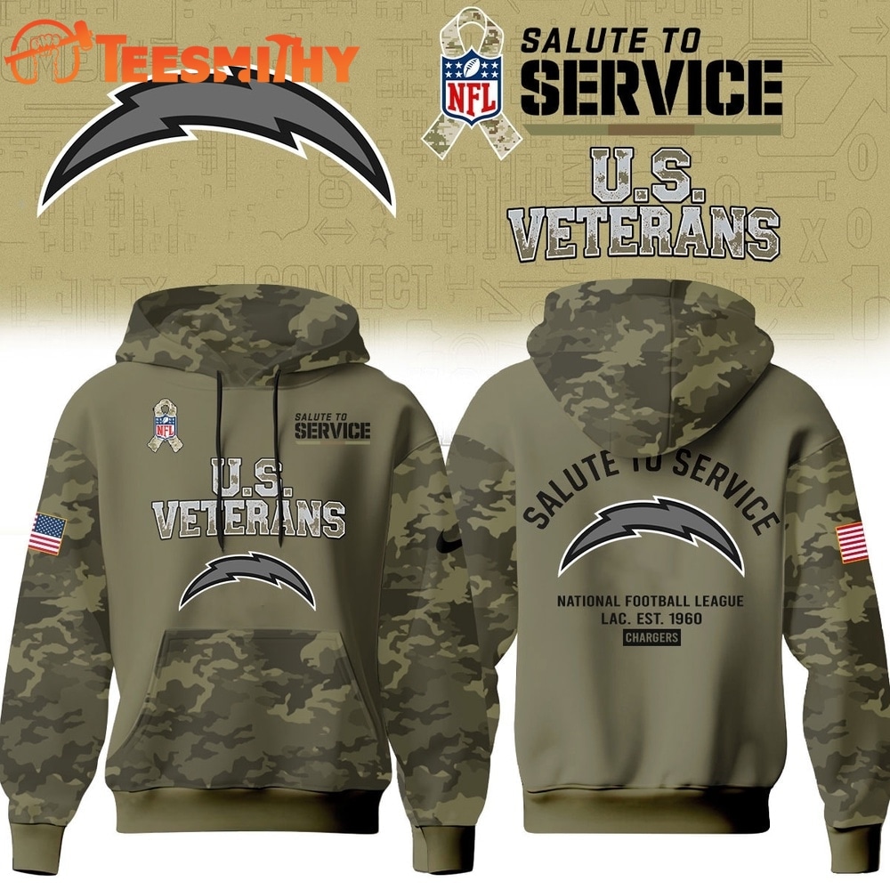 Los Angeles Chargers NFL US Veterans Salute To Service 2026 Hoodie Shirt