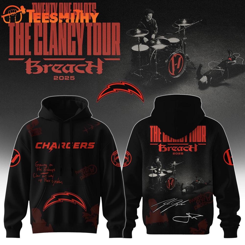 Los Angeles Chargers NFL x Twenty One Pilots The Clancy World Tour Hoodie Shirt