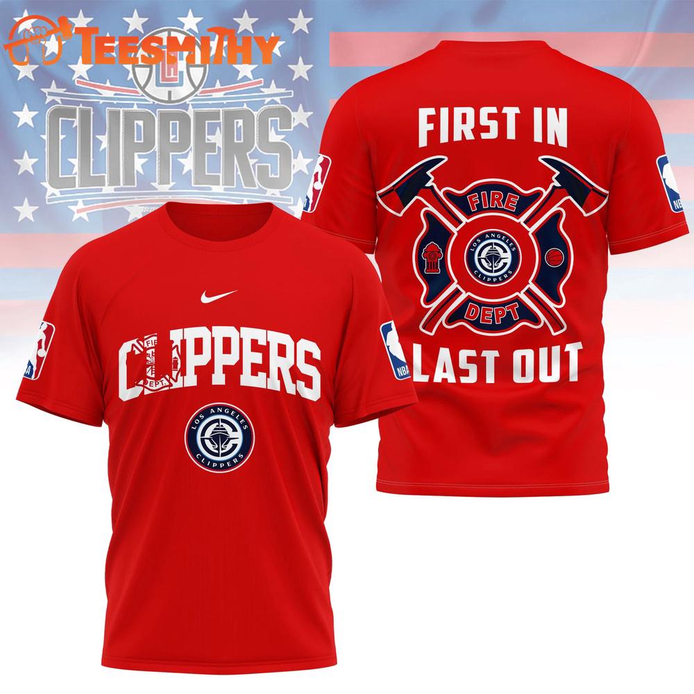 Los Angeles Clippers 2026 NBA Fire Dept Special New 3D Shirt