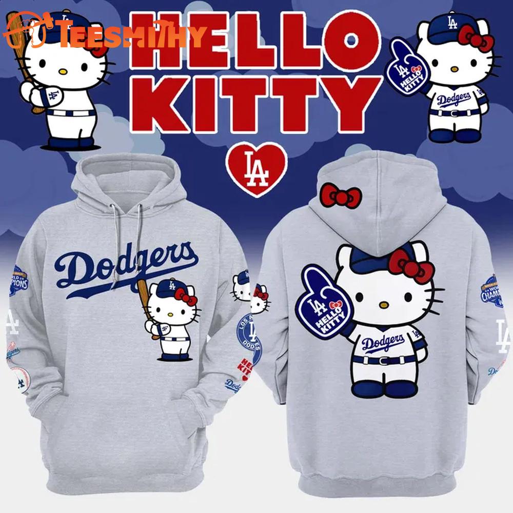 Los Angeles Dodgers Hello Kitty Night Game 2026 Gray Hoodie