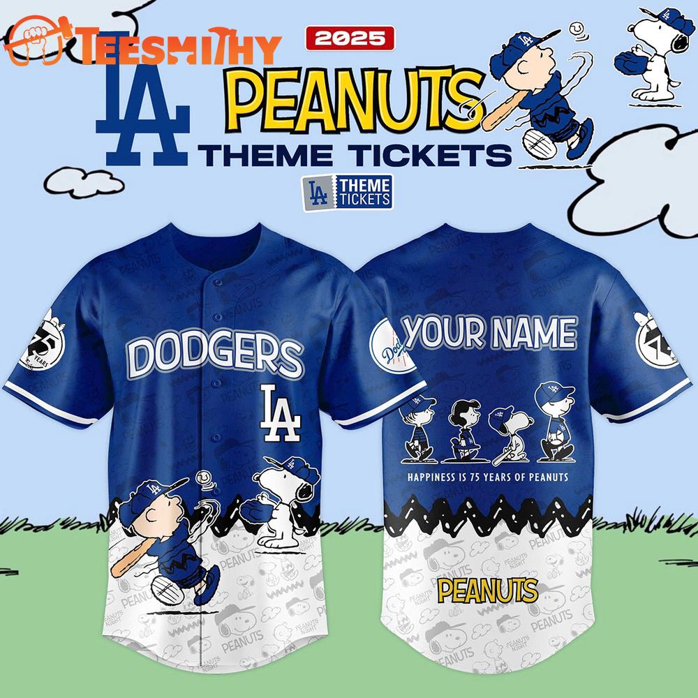 Los Angeles Dodgers x 75th Anniversary Of Peanuts Limited Edition Custom Baseball Jersey