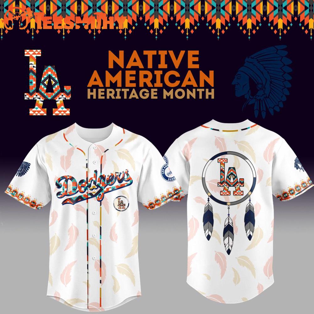 Los Angeles Dodgers x Native American Heritage Month Custom Baseball Jersey