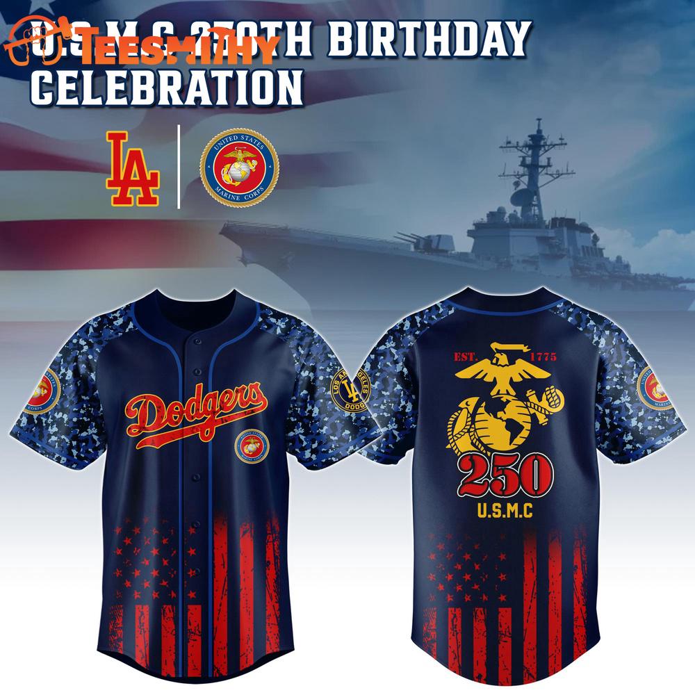 Los Angeles Dodgers x USMC 250th Anniversary Custom Baseball Jersey