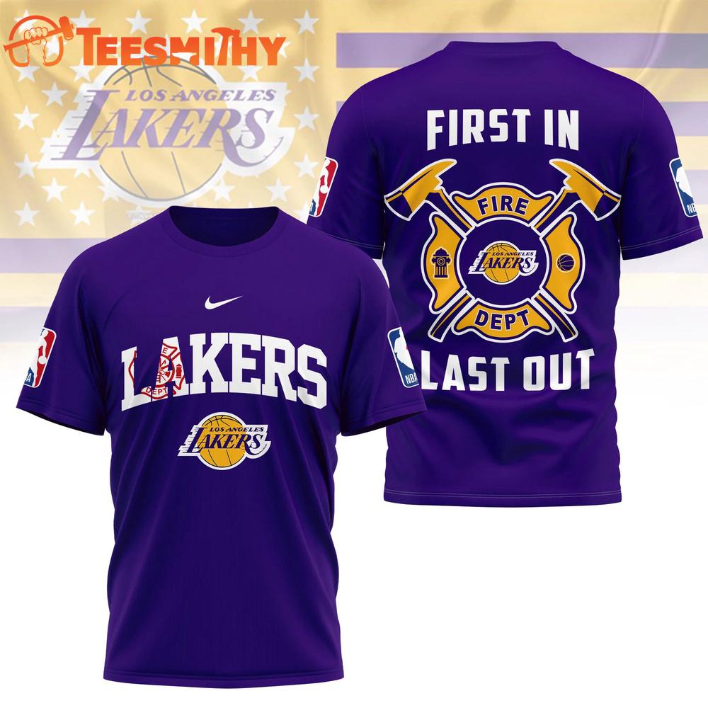 Los Angeles Lakers 2026 NBA Fire Dept Special New 3D Shirt