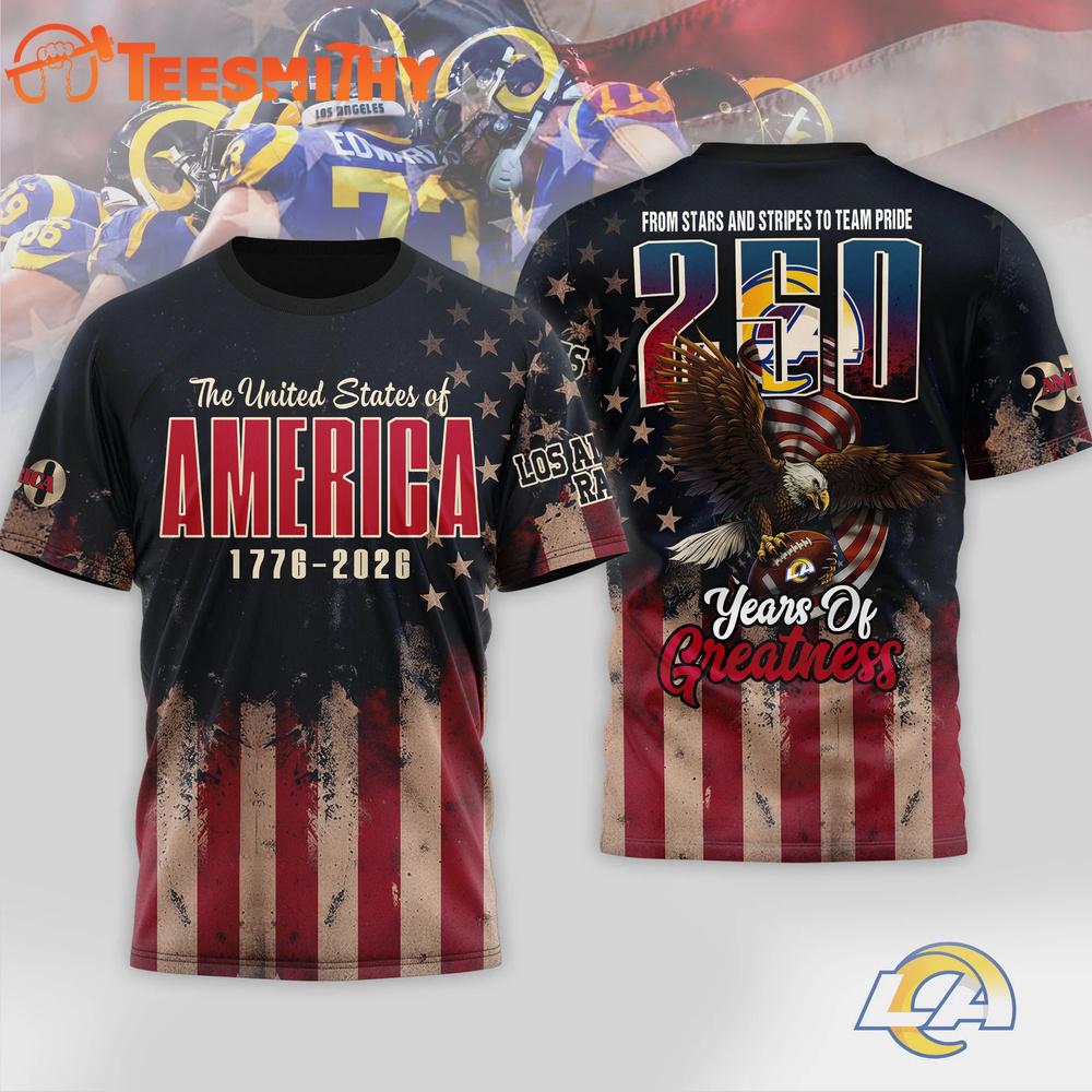 Los Angeles Rams 2026 NFL 250th Anniversary Of America 3D Shirt