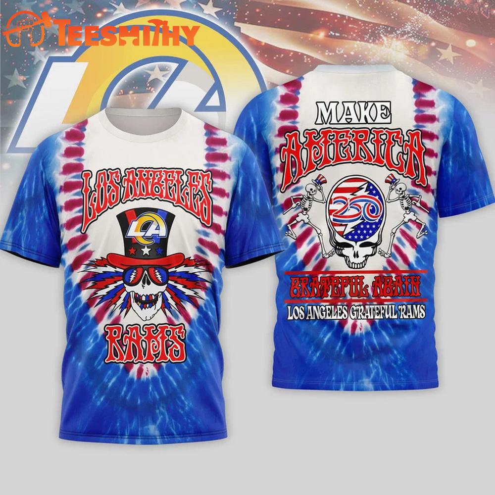 Los Angeles Rams 2026 NFL Grateful Dead 250 Years Of America 3D T Shirt