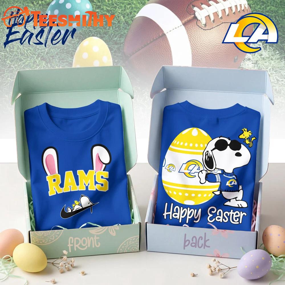 Los Angeles Rams 2026 NFL Happy Snoopy Easter All Over Print Shirt