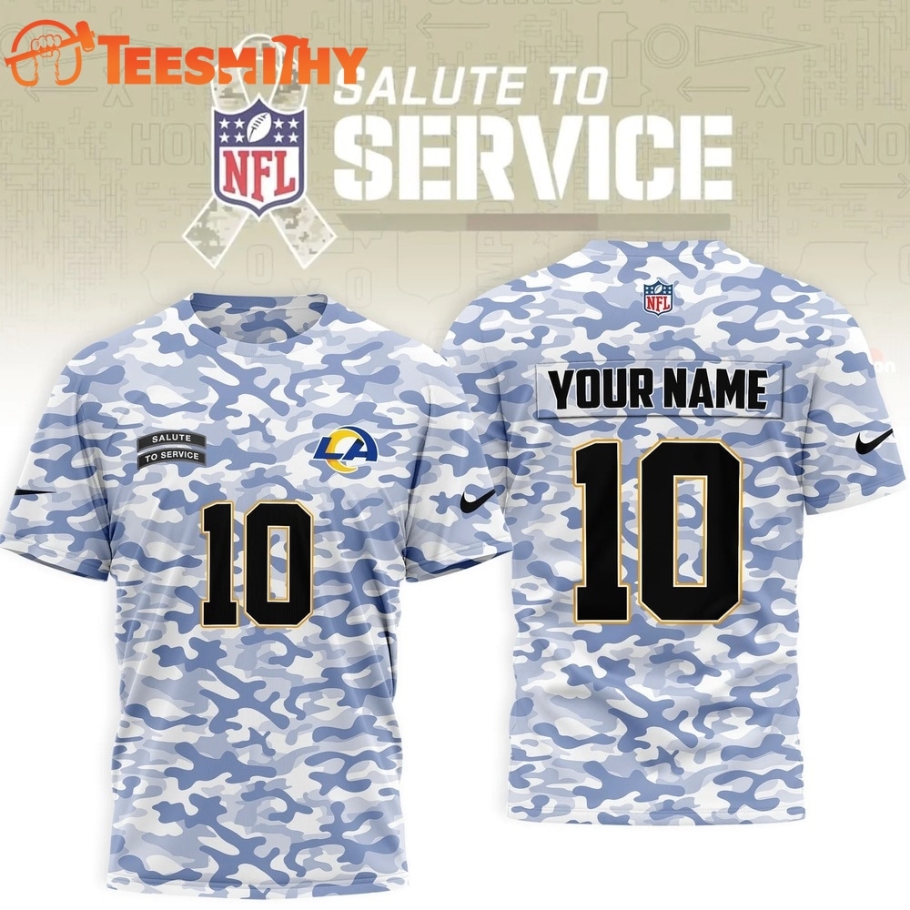 Los Angeles Rams 2026 NFL Salute to Service Camo New Design 3D Shirt