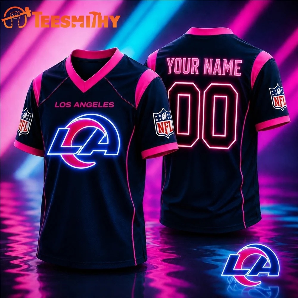 Los Angeles Rams NFL Electric Glow Custom Football Jersey