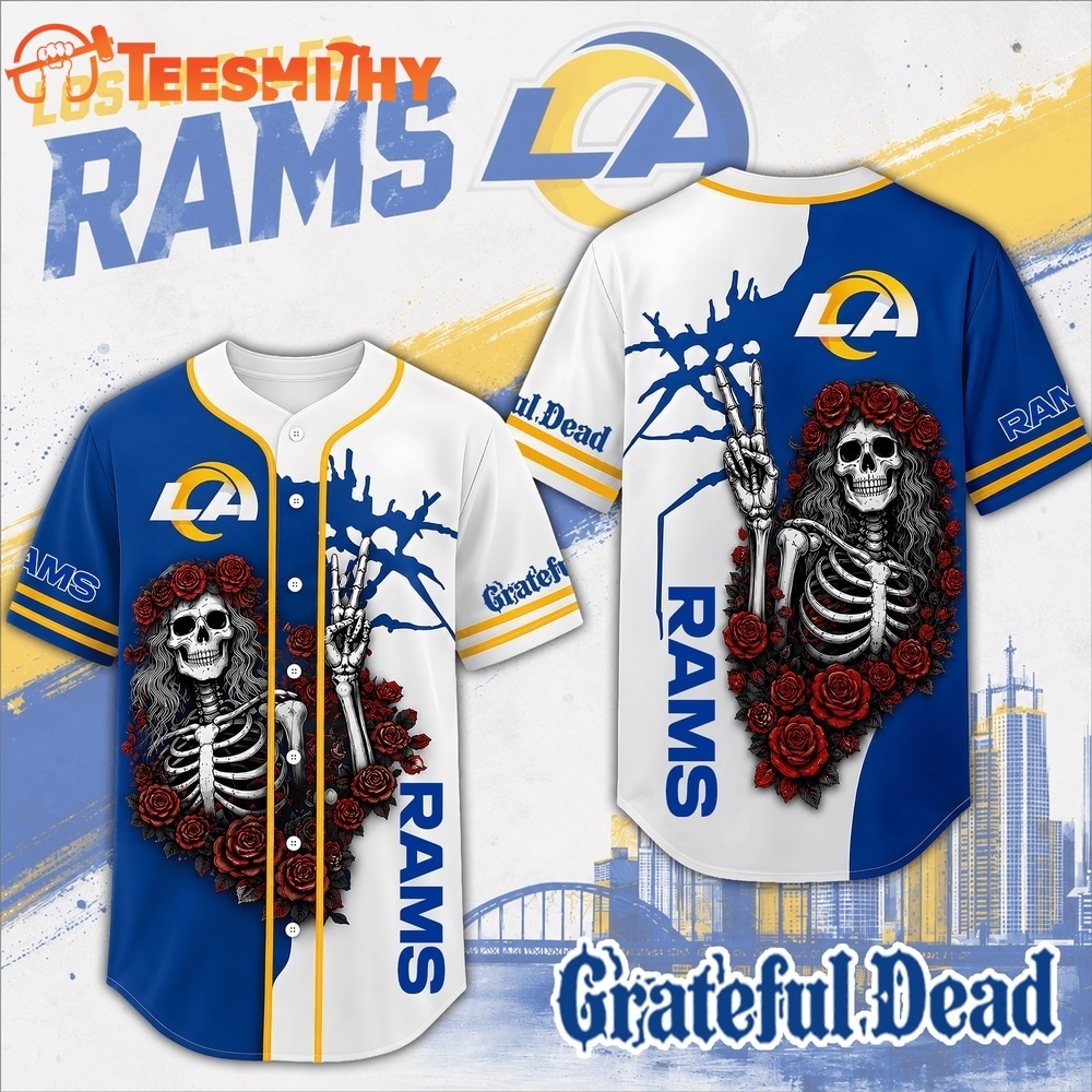 Los Angeles Rams NFL Game Day Grateful Dead Baseball Jersey Shirt
