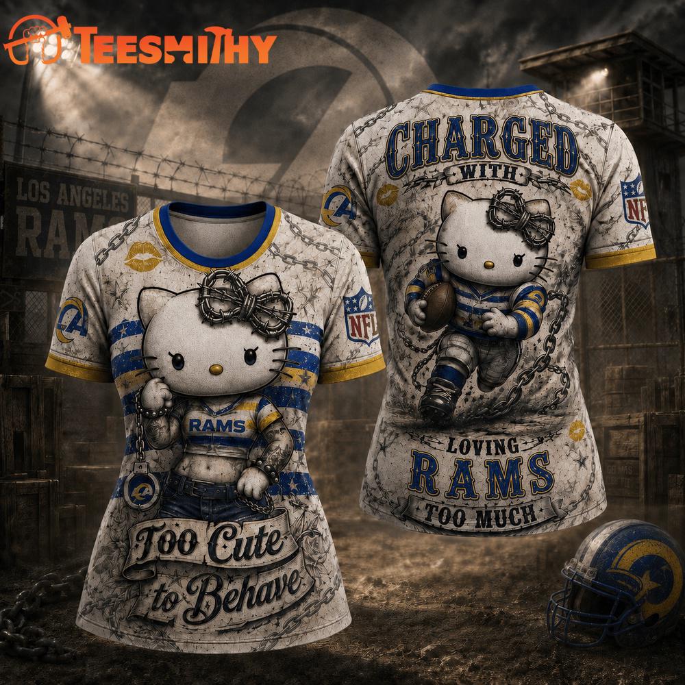 Los Angeles Rams NFL Hello Kitty Rebellion Unisex 3D Shirt