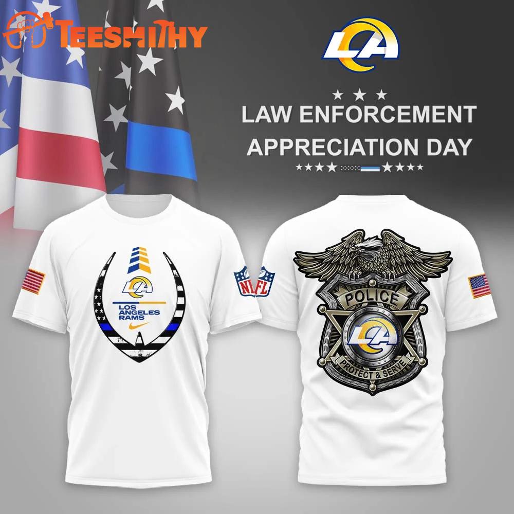 Los Angeles Rams NFL Law Enforcement Appreciation Day White T Shirt